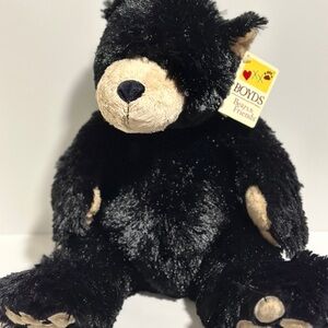 Vintage 2005 Boyds Black and Cream Plush Bear - Cozy Soft Collectible